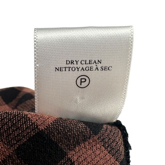 A.L.C. Orly Ruched Checked Crepe Midi Skirt Blackbrandy Brown Size‎ 10 Women's - Picture 9 of 9